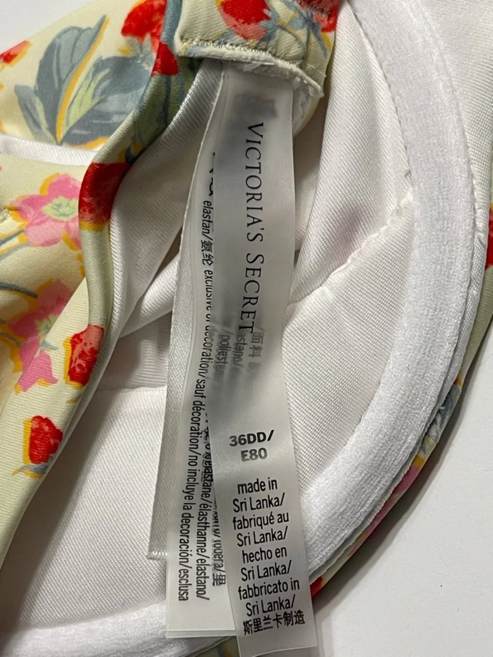 Victoria's Secret NWT 36DD Strawberry Floral Underwire Balconette Bikini Top - Picture 7 of 10